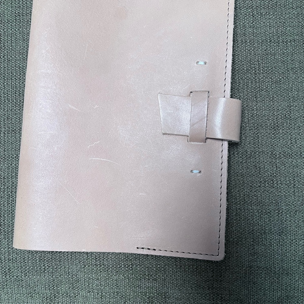 Rustico Refillable Top-Grain Leather Journal Notebook Cover Tan Nude Strap Loop